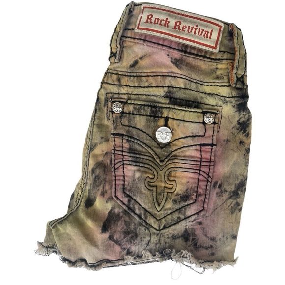 Rock Revival Alivia Short - Tie Dye Collector's Edition Sz 25 - Picture 4 of 14